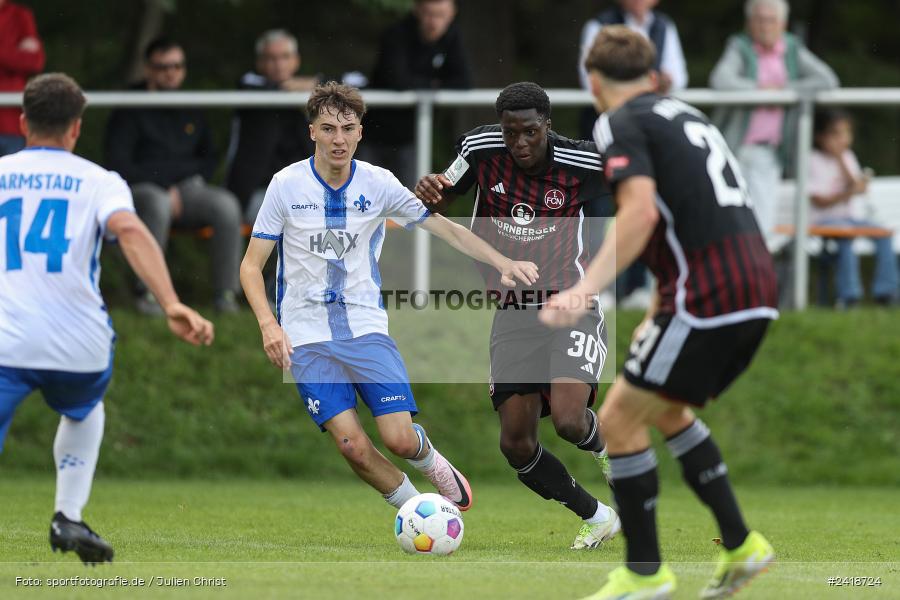 sport, action, U19, Sportgelände, SV Darmstadt 98, Landesfreundschaftsspiele, Junioren Bundesliga, Fussball, DFB, Altfeld, 1. FC Nürnberg, 07.07.2024 - Bild-ID: 2418724