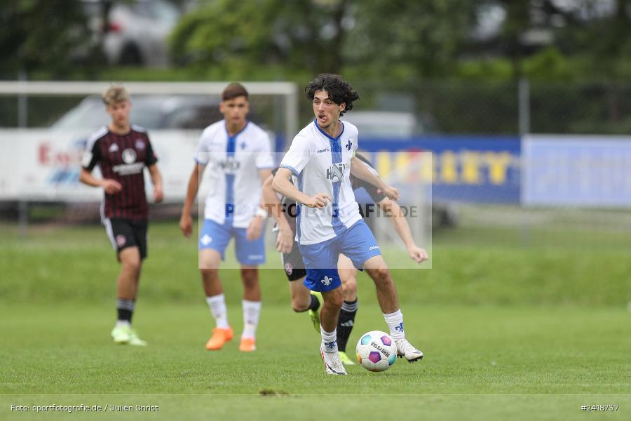 sport, action, U19, Sportgelände, SV Darmstadt 98, Landesfreundschaftsspiele, Junioren Bundesliga, Fussball, DFB, Altfeld, 1. FC Nürnberg, 07.07.2024 - Bild-ID: 2418737