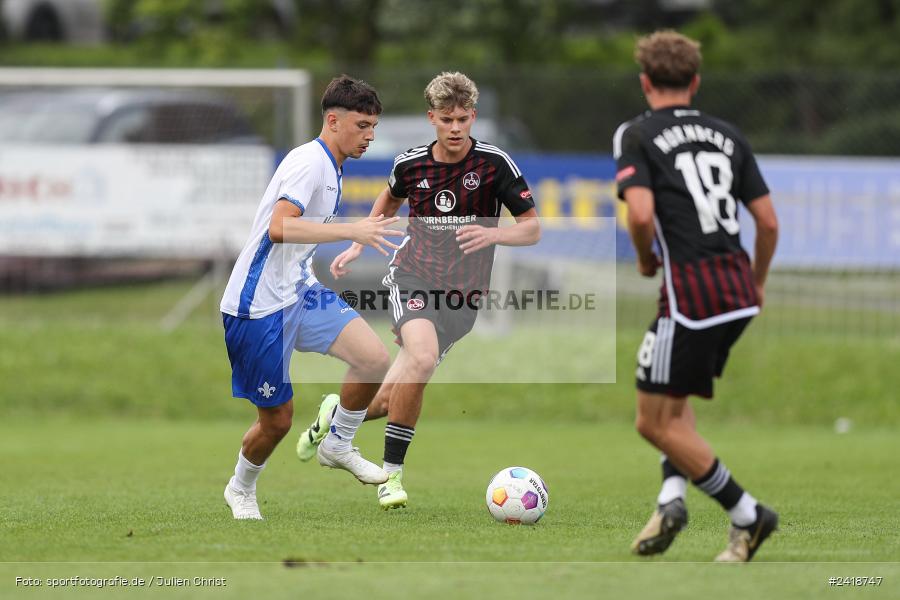 sport, action, U19, Sportgelände, SV Darmstadt 98, Landesfreundschaftsspiele, Junioren Bundesliga, Fussball, DFB, Altfeld, 1. FC Nürnberg, 07.07.2024 - Bild-ID: 2418747