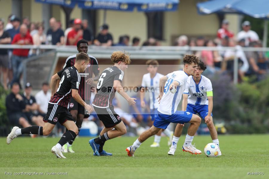 sport, action, U19, Sportgelände, SV Darmstadt 98, Landesfreundschaftsspiele, Junioren Bundesliga, Fussball, DFB, Altfeld, 1. FC Nürnberg, 07.07.2024 - Bild-ID: 2418750