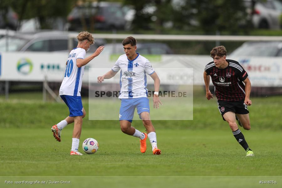 sport, action, U19, Sportgelände, SV Darmstadt 98, Landesfreundschaftsspiele, Junioren Bundesliga, Fussball, DFB, Altfeld, 1. FC Nürnberg, 07.07.2024 - Bild-ID: 2418756