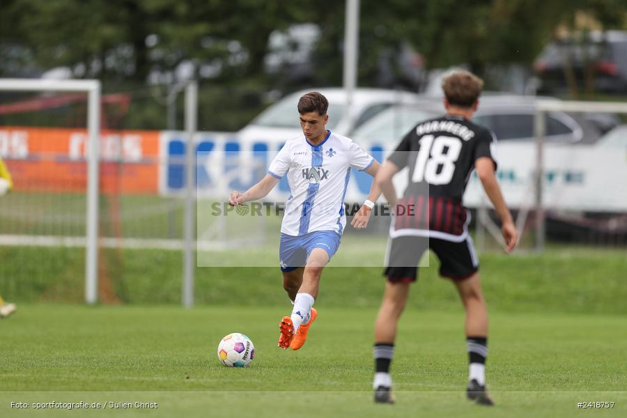 sport, action, U19, Sportgelände, SV Darmstadt 98, Landesfreundschaftsspiele, Junioren Bundesliga, Fussball, DFB, Altfeld, 1. FC Nürnberg, 07.07.2024 - Bild-ID: 2418757