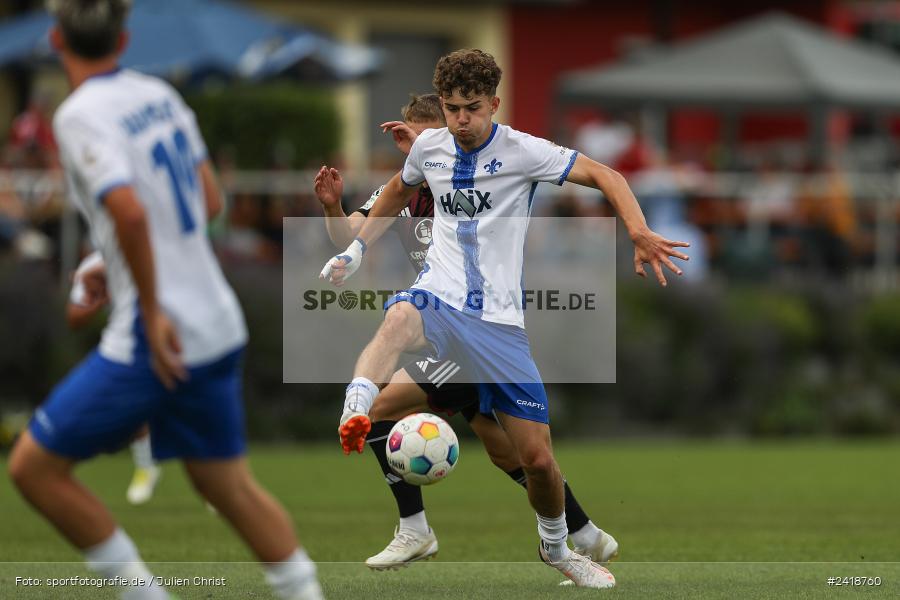 sport, action, U19, Sportgelände, SV Darmstadt 98, Landesfreundschaftsspiele, Junioren Bundesliga, Fussball, DFB, Altfeld, 1. FC Nürnberg, 07.07.2024 - Bild-ID: 2418760