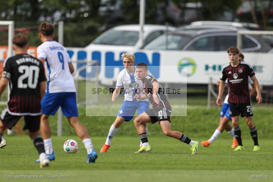 sport, action, U19, Sportgelände, SV Darmstadt 98, Landesfreundschaftsspiele, Junioren Bundesliga, Fussball, DFB, Altfeld, 1. FC Nürnberg, 07.07.2024 - Bild-ID: 2418778