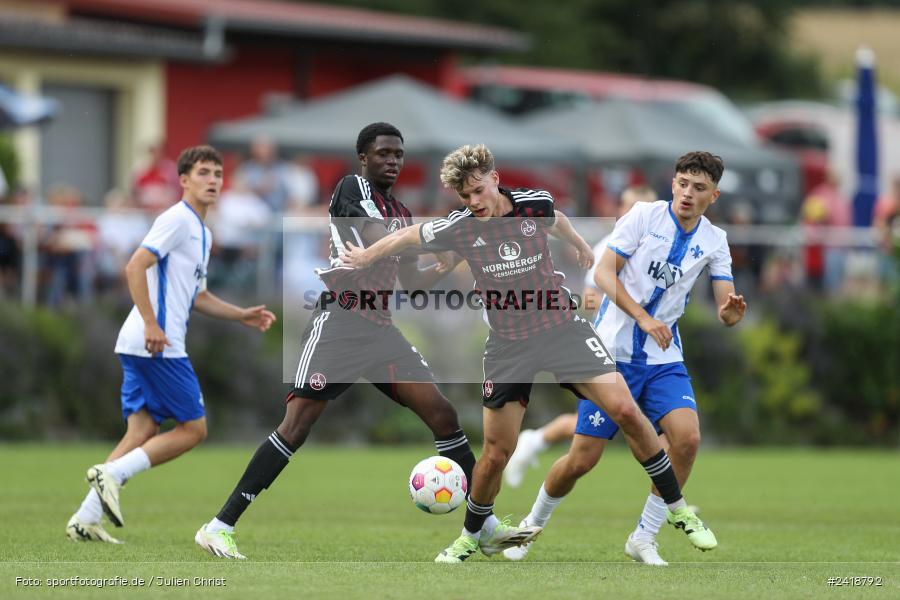 sport, action, U19, Sportgelände, SV Darmstadt 98, Landesfreundschaftsspiele, Junioren Bundesliga, Fussball, DFB, Altfeld, 1. FC Nürnberg, 07.07.2024 - Bild-ID: 2418792