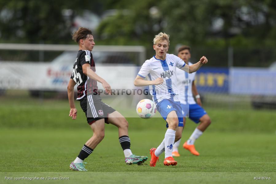 sport, action, U19, Sportgelände, SV Darmstadt 98, Landesfreundschaftsspiele, Junioren Bundesliga, Fussball, DFB, Altfeld, 1. FC Nürnberg, 07.07.2024 - Bild-ID: 2418796