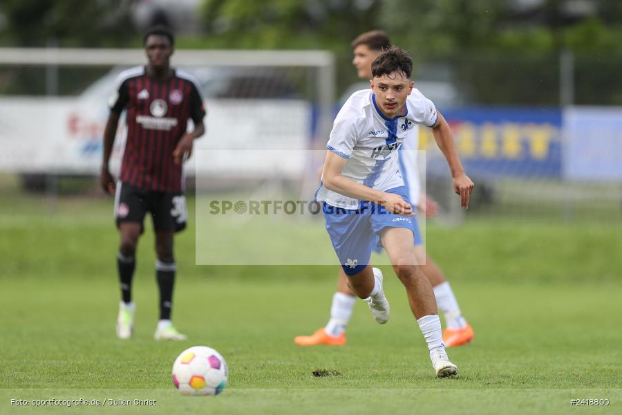 sport, action, U19, Sportgelände, SV Darmstadt 98, Landesfreundschaftsspiele, Junioren Bundesliga, Fussball, DFB, Altfeld, 1. FC Nürnberg, 07.07.2024 - Bild-ID: 2418800