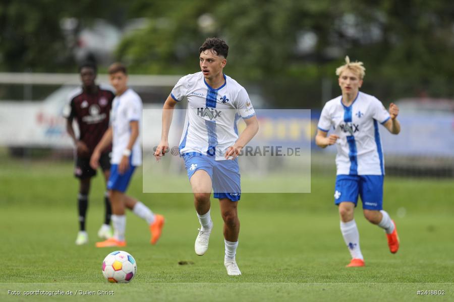 sport, action, U19, Sportgelände, SV Darmstadt 98, Landesfreundschaftsspiele, Junioren Bundesliga, Fussball, DFB, Altfeld, 1. FC Nürnberg, 07.07.2024 - Bild-ID: 2418802