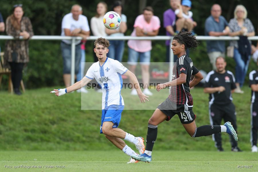 sport, action, U19, Sportgelände, SV Darmstadt 98, Landesfreundschaftsspiele, Junioren Bundesliga, Fussball, DFB, Altfeld, 1. FC Nürnberg, 07.07.2024 - Bild-ID: 2418827