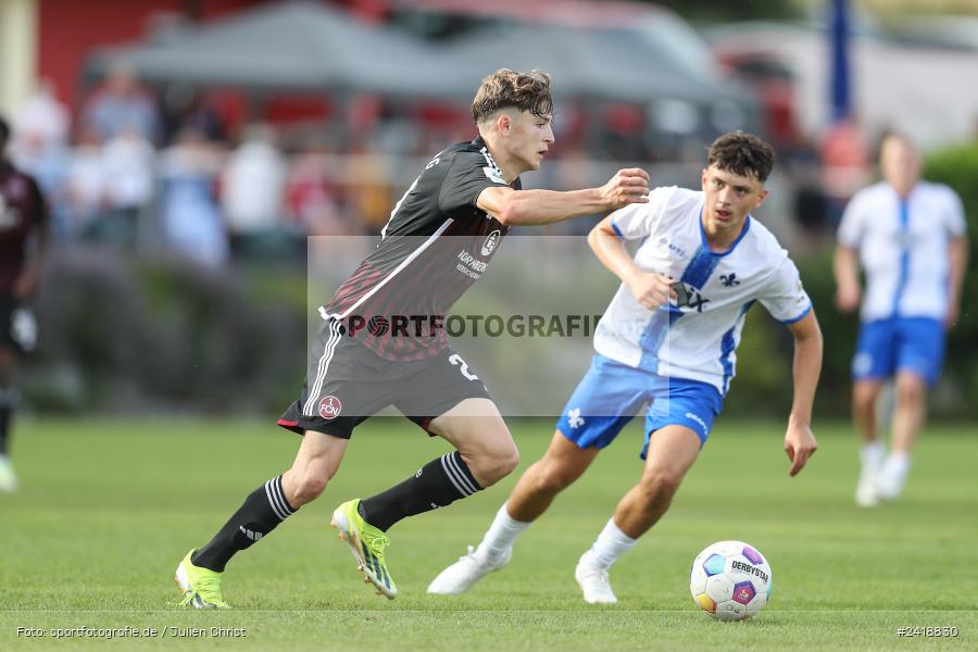 sport, action, U19, Sportgelände, SV Darmstadt 98, Landesfreundschaftsspiele, Junioren Bundesliga, Fussball, DFB, Altfeld, 1. FC Nürnberg, 07.07.2024 - Bild-ID: 2418830