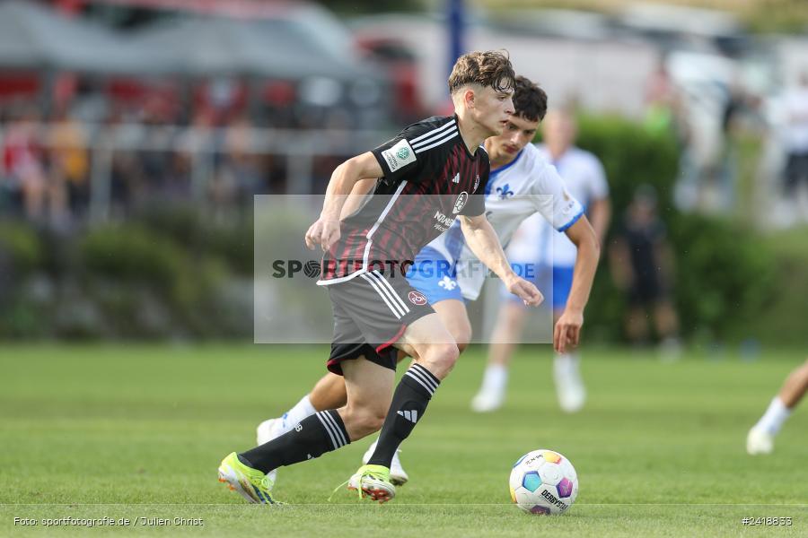 sport, action, U19, Sportgelände, SV Darmstadt 98, Landesfreundschaftsspiele, Junioren Bundesliga, Fussball, DFB, Altfeld, 1. FC Nürnberg, 07.07.2024 - Bild-ID: 2418833