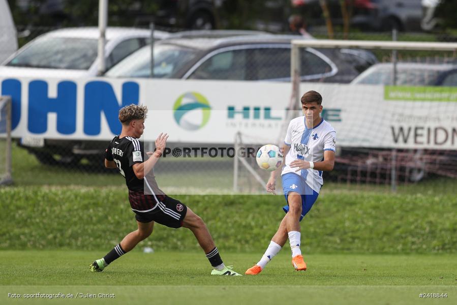 sport, action, U19, Sportgelände, SV Darmstadt 98, Landesfreundschaftsspiele, Junioren Bundesliga, Fussball, DFB, Altfeld, 1. FC Nürnberg, 07.07.2024 - Bild-ID: 2418844