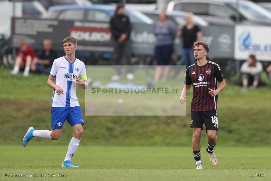 sport, action, U19, Sportgelände, SV Darmstadt 98, Landesfreundschaftsspiele, Junioren Bundesliga, Fussball, DFB, Altfeld, 1. FC Nürnberg, 07.07.2024 - Bild-ID: 2418861