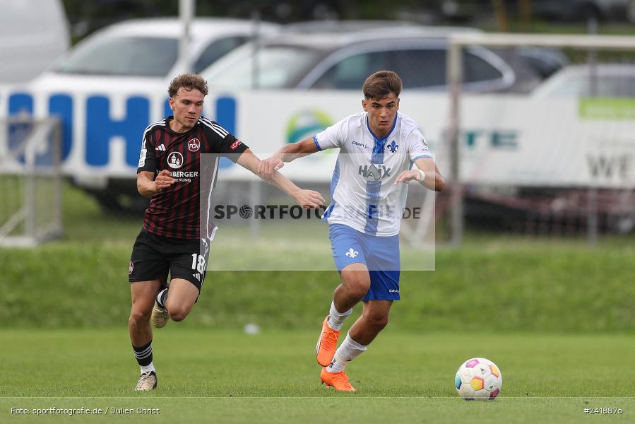 sport, action, U19, Sportgelände, SV Darmstadt 98, Landesfreundschaftsspiele, Junioren Bundesliga, Fussball, DFB, Altfeld, 1. FC Nürnberg, 07.07.2024 - Bild-ID: 2418876