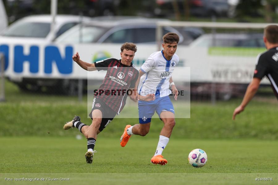 sport, action, U19, Sportgelände, SV Darmstadt 98, Landesfreundschaftsspiele, Junioren Bundesliga, Fussball, DFB, Altfeld, 1. FC Nürnberg, 07.07.2024 - Bild-ID: 2418878