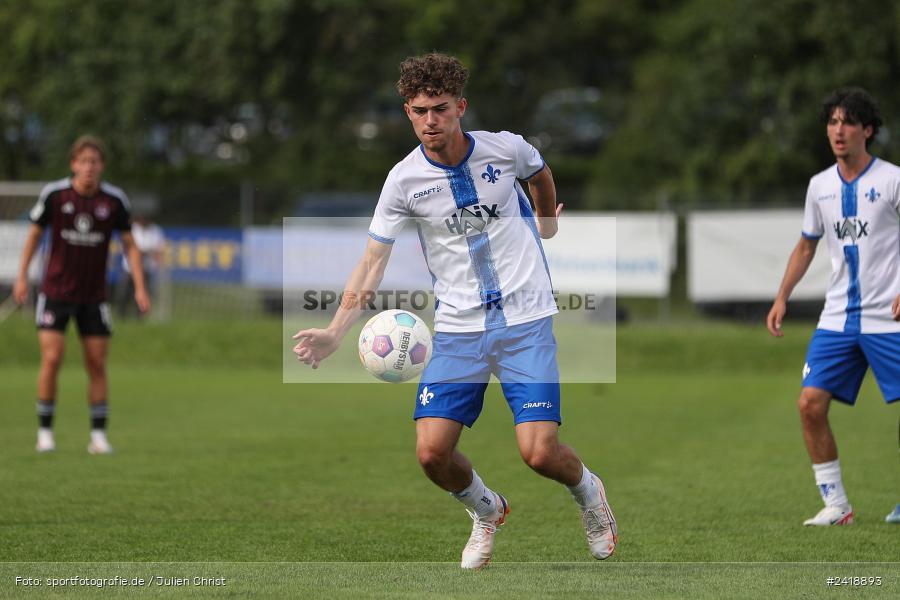 sport, action, U19, Sportgelände, SV Darmstadt 98, Landesfreundschaftsspiele, Junioren Bundesliga, Fussball, DFB, Altfeld, 1. FC Nürnberg, 08.07.2024 - Bild-ID: 2418893