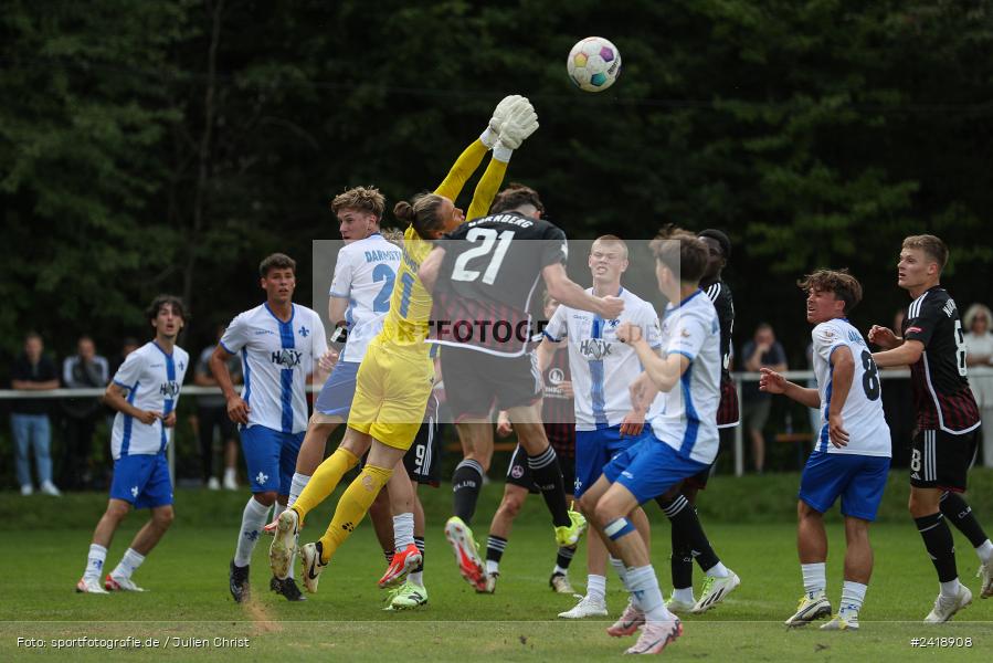 sport, action, U19, Sportgelände, SV Darmstadt 98, Landesfreundschaftsspiele, Junioren Bundesliga, Fussball, DFB, Altfeld, 1. FC Nürnberg, 08.07.2024 - Bild-ID: 2418908