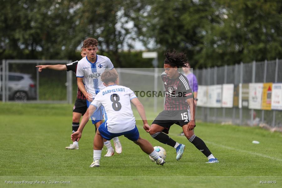 sport, action, U19, Sportgelände, SV Darmstadt 98, Landesfreundschaftsspiele, Junioren Bundesliga, Fussball, DFB, Altfeld, 1. FC Nürnberg, 08.07.2024 - Bild-ID: 2418910 sport, action, U19, Sportgelände, SV Darmstadt 98, Landesfreundschaftsspiele, Junioren Bundesliga, Fussball, DFB, Altfeld, 1. FC Nürnberg, 08.07.2024 - Bild-ID: 2418910