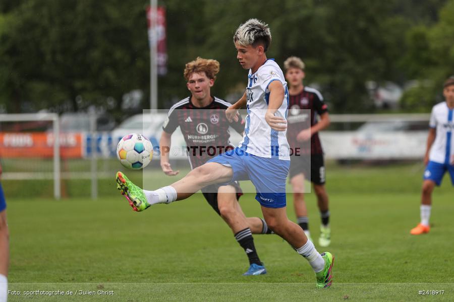 sport, action, U19, Sportgelände, SV Darmstadt 98, Landesfreundschaftsspiele, Junioren Bundesliga, Fussball, DFB, Altfeld, 1. FC Nürnberg, 08.07.2024 - Bild-ID: 2418917