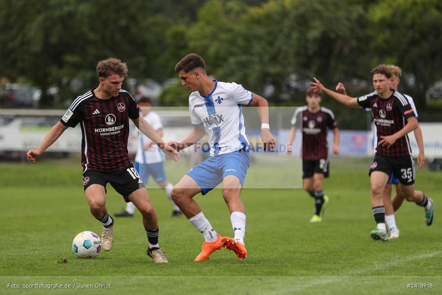 sport, action, U19, Sportgelände, SV Darmstadt 98, Landesfreundschaftsspiele, Junioren Bundesliga, Fussball, DFB, Altfeld, 1. FC Nürnberg, 08.07.2024 - Bild-ID: 2418918