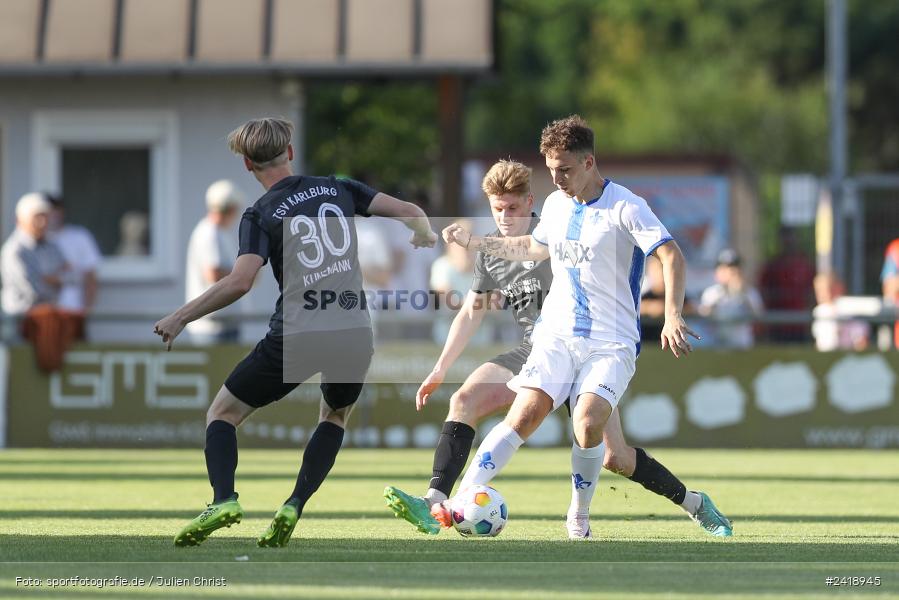 sport, action, TSV Karlburg, TSV, Sportgelände, SVD, SV Darmstadt 98 (U21), Landesfreundschaftsspiele, Karlburg, Hessenliga, HFV, Fussball, D98, Bayernliga Nord, BFV, 10.07.2024 - Bild-ID: 2418945 sport, action, TSV Karlburg, TSV, Sportgelände, SVD, SV Darmstadt 98 (U21), Landesfreundschaftsspiele, Karlburg, Hessenliga, HFV, Fussball, D98, Bayernliga Nord, BFV, 10.07.2024 - Bild-ID: 2418945