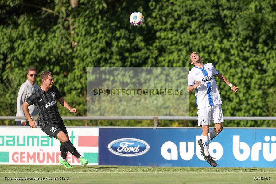 sport, action, TSV Karlburg, TSV, Sportgelände, SVD, SV Darmstadt 98 (U21), Landesfreundschaftsspiele, Karlburg, Hessenliga, HFV, Fussball, D98, Bayernliga Nord, BFV, 10.07.2024 - Bild-ID: 2418983