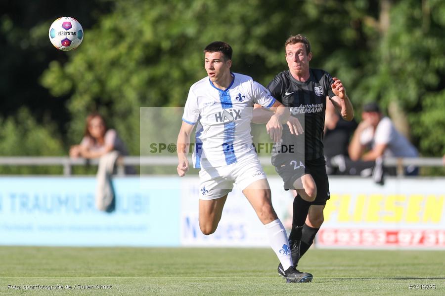 sport, action, TSV Karlburg, TSV, Sportgelände, SVD, SV Darmstadt 98 (U21), Landesfreundschaftsspiele, Karlburg, Hessenliga, HFV, Fussball, D98, Bayernliga Nord, BFV, 10.07.2024 - Bild-ID: 2418993