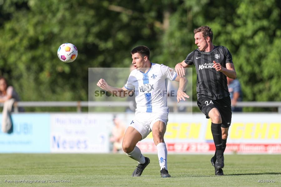 sport, action, TSV Karlburg, TSV, Sportgelände, SVD, SV Darmstadt 98 (U21), Landesfreundschaftsspiele, Karlburg, Hessenliga, HFV, Fussball, D98, Bayernliga Nord, BFV, 10.07.2024 - Bild-ID: 2418996