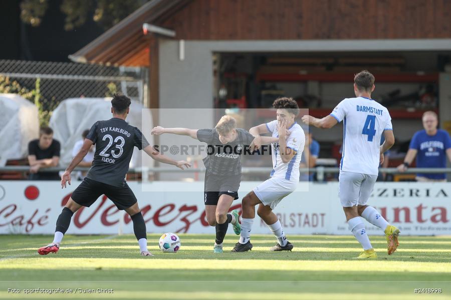 sport, action, TSV Karlburg, TSV, Sportgelände, SVD, SV Darmstadt 98 (U21), Landesfreundschaftsspiele, Karlburg, Hessenliga, HFV, Fussball, D98, Bayernliga Nord, BFV, 10.07.2024 - Bild-ID: 2418998