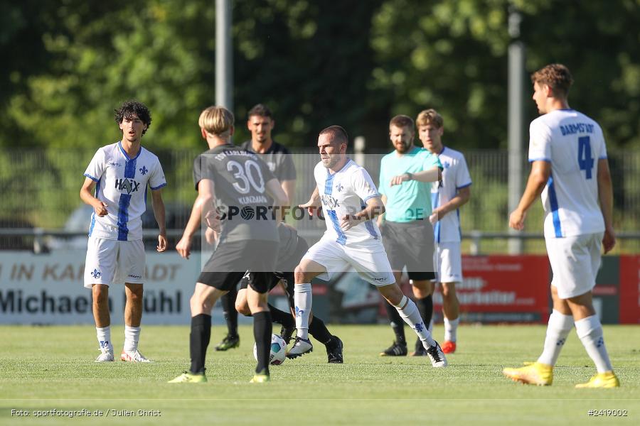 sport, action, TSV Karlburg, TSV, Sportgelände, SVD, SV Darmstadt 98 (U21), Landesfreundschaftsspiele, Karlburg, Hessenliga, HFV, Fussball, D98, Bayernliga Nord, BFV, 10.07.2024 - Bild-ID: 2419002