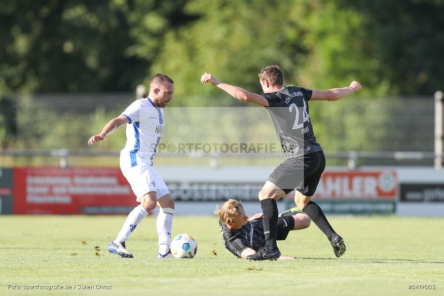 sport, action, TSV Karlburg, TSV, Sportgelände, SVD, SV Darmstadt 98 (U21), Landesfreundschaftsspiele, Karlburg, Hessenliga, HFV, Fussball, D98, Bayernliga Nord, BFV, 10.07.2024 - Bild-ID: 2419003