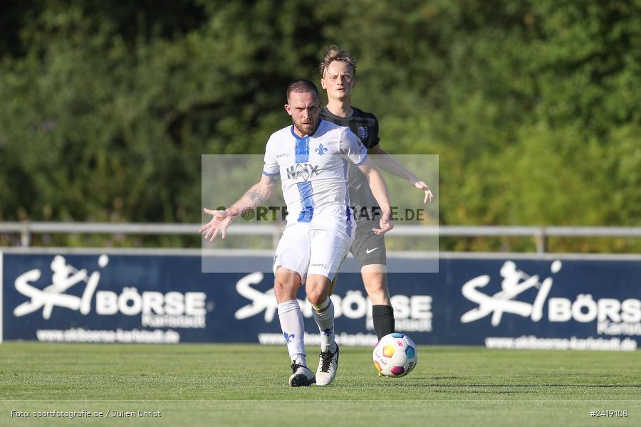 sport, action, TSV Karlburg, TSV, Sportgelände, SVD, SV Darmstadt 98 (U21), Landesfreundschaftsspiele, Karlburg, Hessenliga, HFV, Fussball, D98, Bayernliga Nord, BFV, 10.07.2024 - Bild-ID: 2419108