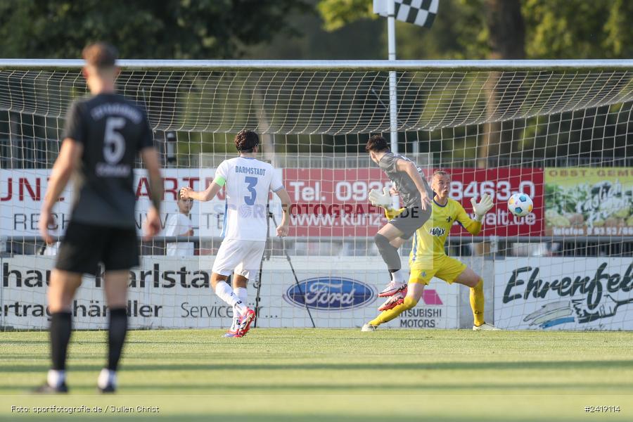 sport, action, TSV Karlburg, TSV, Sportgelände, SVD, SV Darmstadt 98 (U21), Landesfreundschaftsspiele, Karlburg, Hessenliga, HFV, Fussball, D98, Bayernliga Nord, BFV, 10.07.2024 - Bild-ID: 2419114