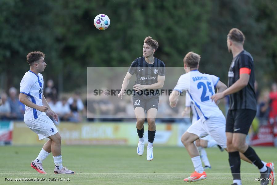 sport, action, TSV Karlburg, TSV, Sportgelände, SVD, SV Darmstadt 98 (U21), Landesfreundschaftsspiele, Karlburg, Hessenliga, HFV, Fussball, D98, Bayernliga Nord, BFV, 10.07.2024 - Bild-ID: 2419199