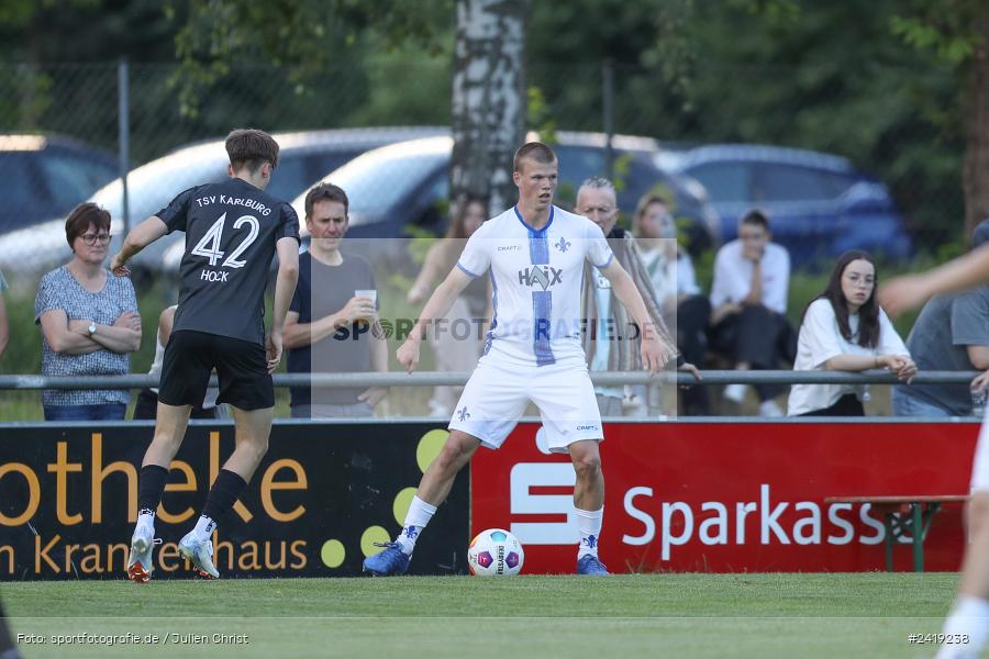 sport, action, TSV Karlburg, TSV, Sportgelände, SVD, SV Darmstadt 98 (U21), Landesfreundschaftsspiele, Karlburg, Hessenliga, HFV, Fussball, D98, Bayernliga Nord, BFV, 10.07.2024 - Bild-ID: 2419238