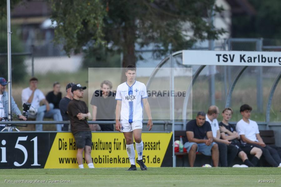 sport, action, TSV Karlburg, TSV, Sportgelände, SVD, SV Darmstadt 98 (U21), Landesfreundschaftsspiele, Karlburg, Hessenliga, HFV, Fussball, D98, Bayernliga Nord, BFV, 10.07.2024 - Bild-ID: 2419242