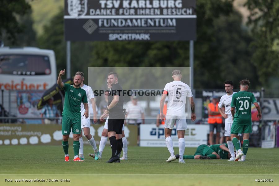 sport, action, TSV Karlburg, TSV, Karlburg, Fussball, Fundamentum Sportpark, DJK Gebenbach, DJK, Bayernliga Nord, BFV, 20.07.2024, 1. Spieltag - Bild-ID: 2420988