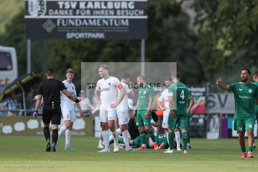 sport, action, TSV Karlburg, TSV, Karlburg, Fussball, Fundamentum Sportpark, DJK Gebenbach, DJK, Bayernliga Nord, BFV, 20.07.2024, 1. Spieltag - Bild-ID: 2420989