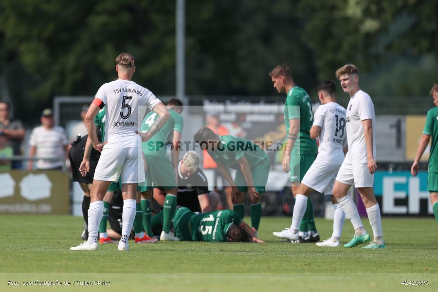 sport, action, TSV Karlburg, TSV, Karlburg, Fussball, Fundamentum Sportpark, DJK Gebenbach, DJK, Bayernliga Nord, BFV, 20.07.2024, 1. Spieltag - Bild-ID: 2420990