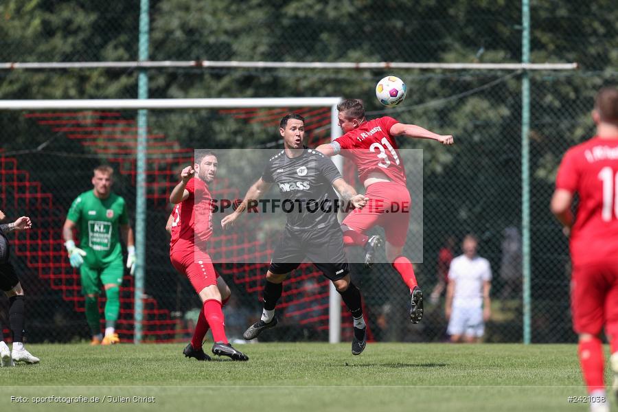 Kohlenberg-Arena, Fuchsstadt, 21.07.2024, sport, action, Fussball, BFV, 1. Spieltag, Landesliga Nordwest, TUS, FCF, TuS Frammersbach, 1. FC Fuchsstadt - Bild-ID: 2421038