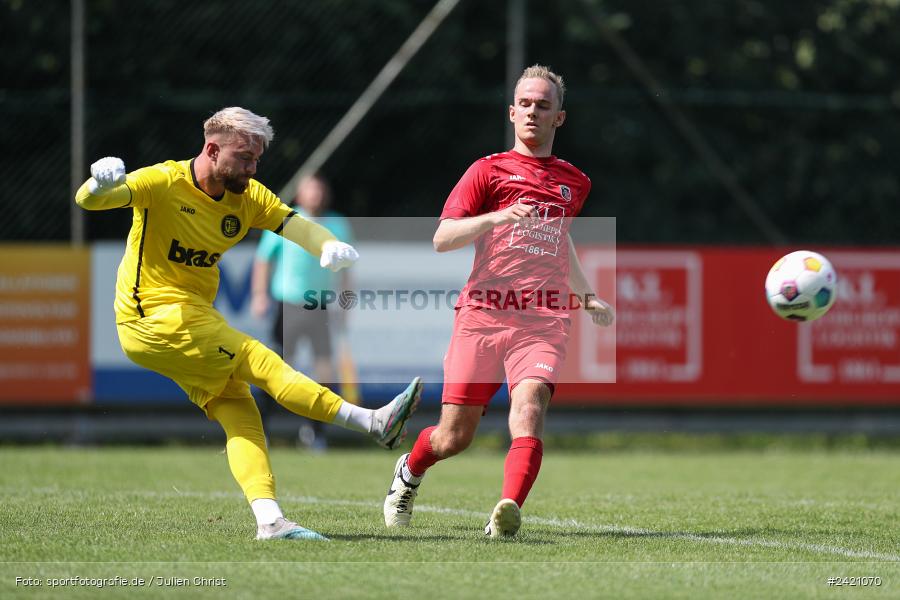 Kohlenberg-Arena, Fuchsstadt, 21.07.2024, sport, action, Fussball, BFV, 1. Spieltag, Landesliga Nordwest, TUS, FCF, TuS Frammersbach, 1. FC Fuchsstadt - Bild-ID: 2421070