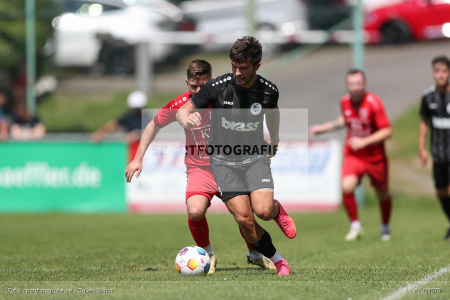 Kohlenberg-Arena, Fuchsstadt, 21.07.2024, sport, action, Fussball, BFV, 1. Spieltag, Landesliga Nordwest, TUS, FCF, TuS Frammersbach, 1. FC Fuchsstadt - Bild-ID: 2421075