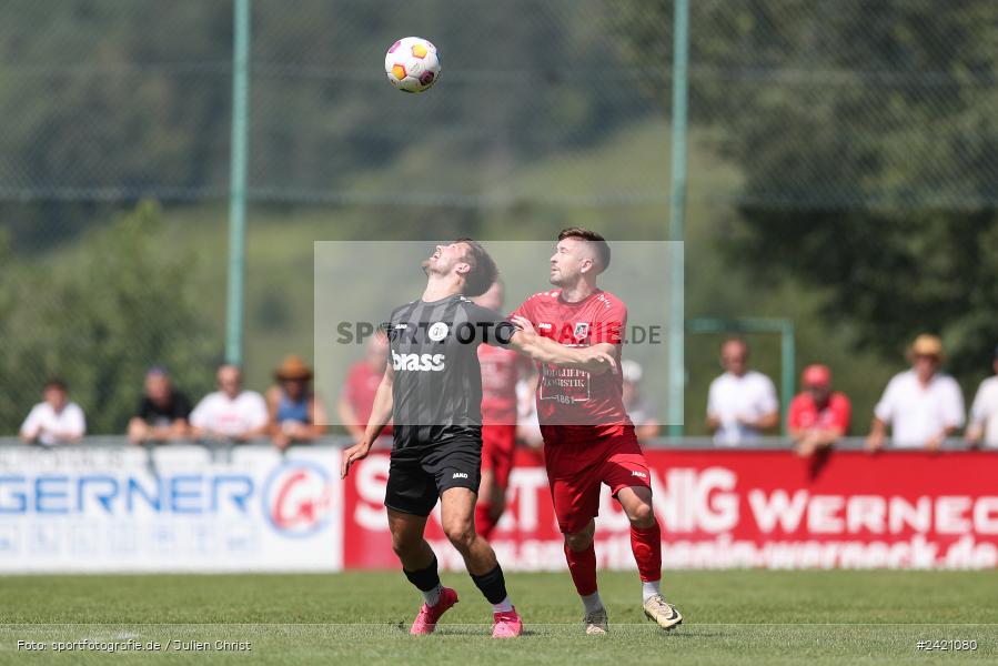 Kohlenberg-Arena, Fuchsstadt, 21.07.2024, sport, action, Fussball, BFV, 1. Spieltag, Landesliga Nordwest, TUS, FCF, TuS Frammersbach, 1. FC Fuchsstadt - Bild-ID: 2421080