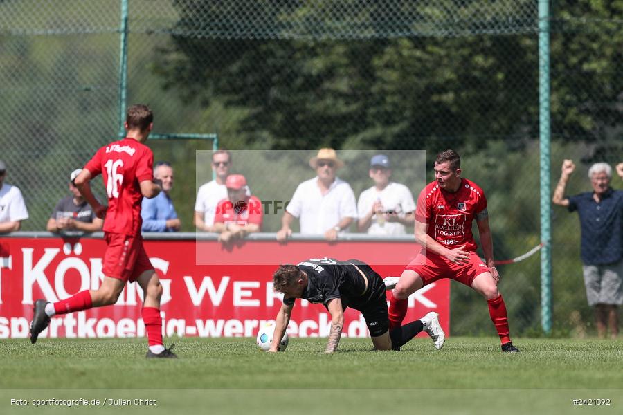 Kohlenberg-Arena, Fuchsstadt, 21.07.2024, sport, action, Fussball, BFV, 1. Spieltag, Landesliga Nordwest, TUS, FCF, TuS Frammersbach, 1. FC Fuchsstadt - Bild-ID: 2421092