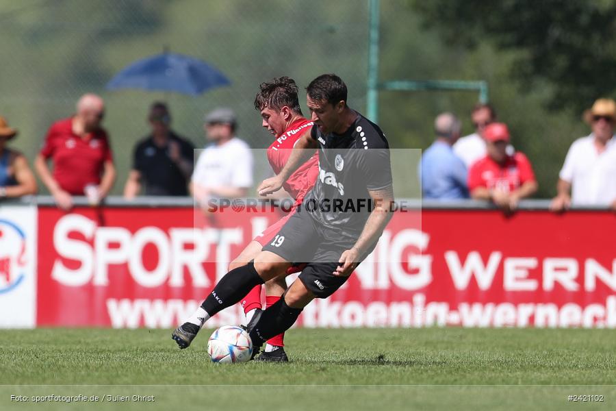 Kohlenberg-Arena, Fuchsstadt, 21.07.2024, sport, action, Fussball, BFV, 1. Spieltag, Landesliga Nordwest, TUS, FCF, TuS Frammersbach, 1. FC Fuchsstadt - Bild-ID: 2421102
