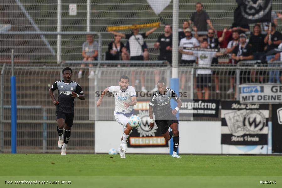 sport, action, Stadion am Schönbusch, SVW, SVA, SV Wacker Burghausen, SV Viktoria Aschaffenburg, Regionalliga Bayern, Fussball, BFV, Aschaffenburg, 26.07.2024, 2. Spieltag - Bild-ID: 2422113