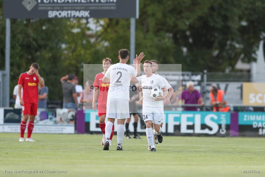 Fundamentum Sportpark, Karlburg, 09.08.2024, sport, action, BFV, Fussball, 5. Spieltag, Bayernliga Nord, SSV, TSV, SSV Jahn Regensburg II (U21), TSV Karlburg - Bild-ID: 2425568