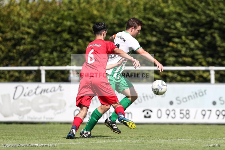 sport, action, TSV Sackenbach, TSV, Sportgelände, Kreisklasse Würzburg Gr. 3, Gössenheim, Fussball, FCG, FC Gössenheim, BFV, 3. Spieltag, 11.08.2024 - Bild-ID: 2426418