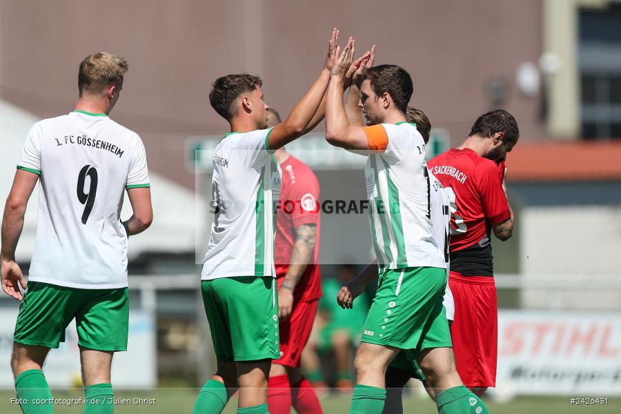 sport, action, TSV Sackenbach, TSV, Sportgelände, Kreisklasse Würzburg Gr. 3, Gössenheim, Fussball, FCG, FC Gössenheim, BFV, 3. Spieltag, 11.08.2024 - Bild-ID: 2426431