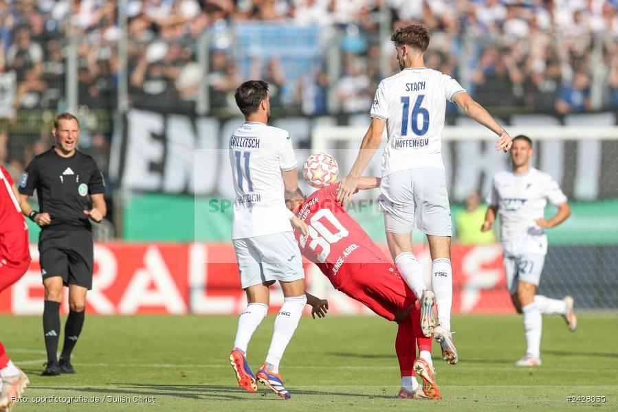 AKON Arena, Würzburg, 16.08.2024, sport, action, DFB, Fussball, 1. Hauptrunde, DFB-Pokal, TSG, FWK, TSG Hoffenheim, FC Würzburger Kickers - Bild-ID: 2428035